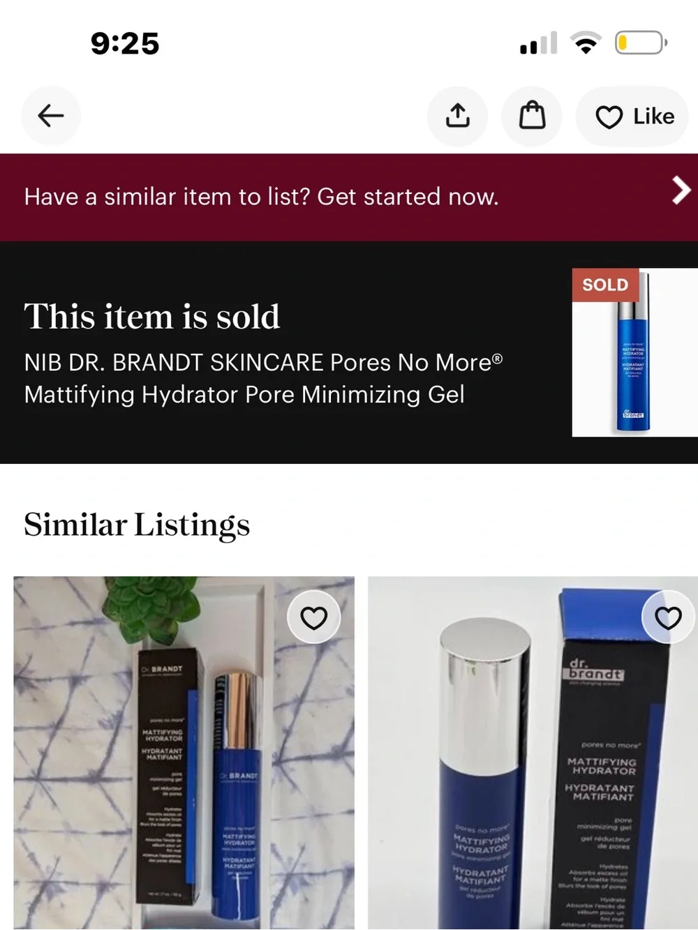 NIB Dr Brandt Pores No More Mattifying Hydrator Pore Minimizing Gel 1.7 oz
